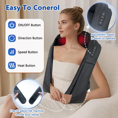 Joyset cordless neck massager heating function provides infrared warmth during sessions