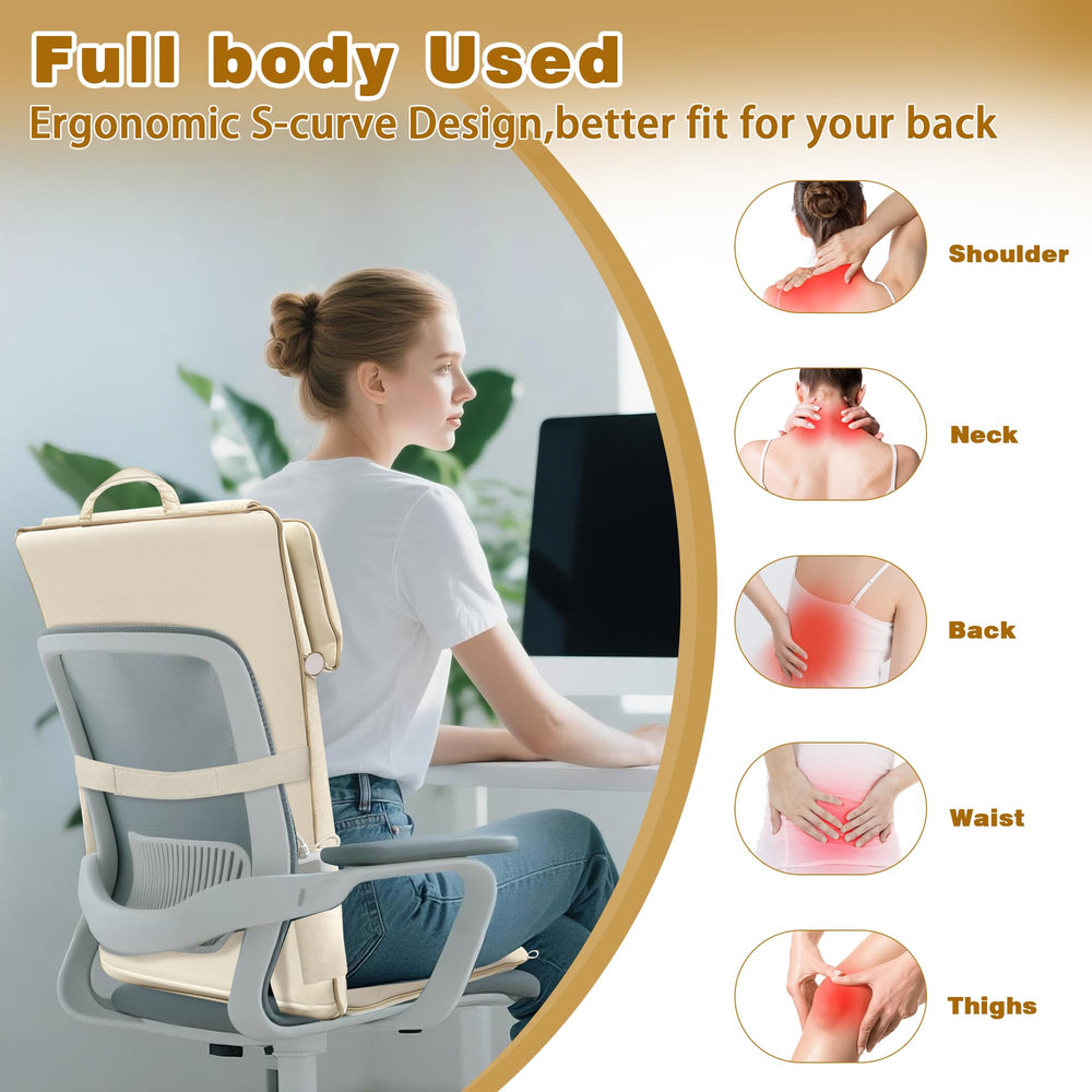 Joyset portable chair pad converts any chair into a massage chair.