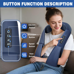 Joyset Shiatsu massager showing heat therapy function for soothing warmth.