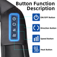 Joyset Shiatsu kneading nodes close-up showing deep tissue pressure options