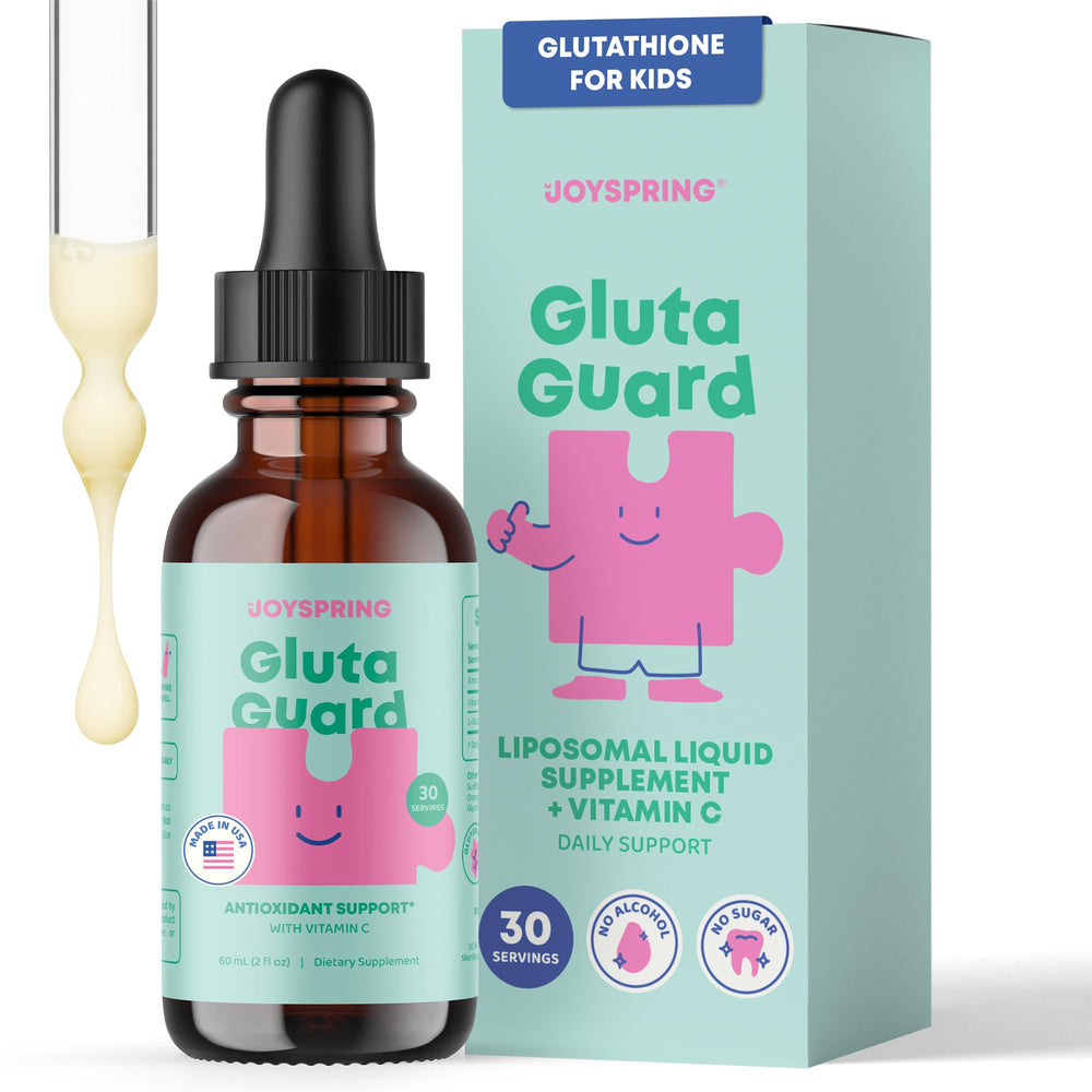 JoySpring Liposomal Glutathione for Kids bottle with dropper for easy dosing