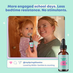 JoySpring Methylated B complex for kids ages 3+, smooth taste.