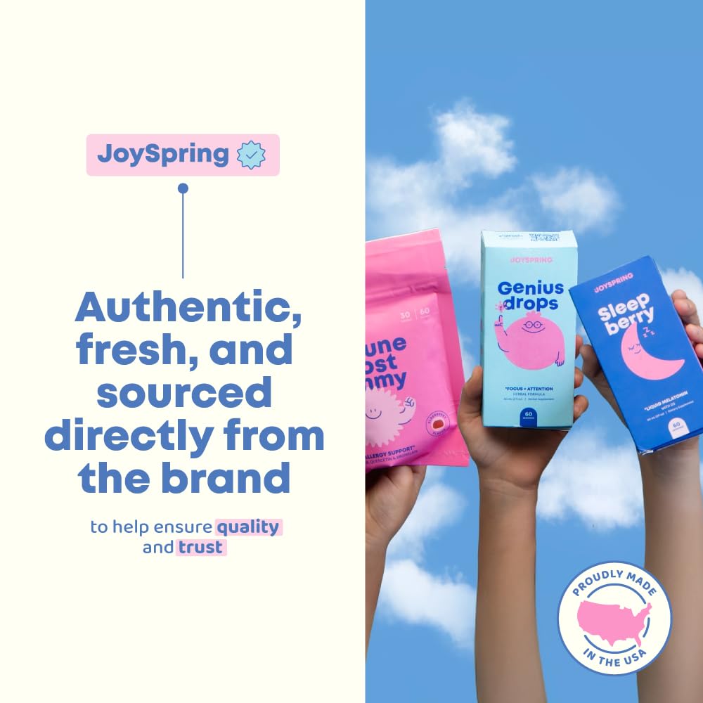 JoySpring Sleepberry allergen-free label communicating a safe choice for children.