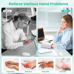 JQX hand massager in use during rests supports acupoint stimulation.
