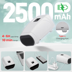 JQX massager side profile shows slim design suitable for travel.