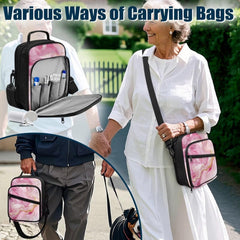 Jrysaedy Marble Diabetes Bag includes comfortable handle and adjustable strap for easy carrying.
