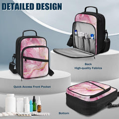 Jrysaedy Marble Diabetes Bag durable construction protects devices from dust.