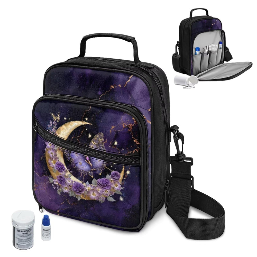 Jrysaedy mechine travel case compartments store insulin pens and meters securely.