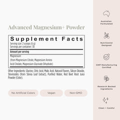 JSHealth Advanced Magnesium+ powder on kitchen counter with measuring scoop for convenient daily use