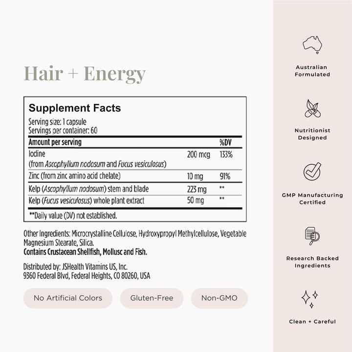 JSHealth Hair Formula packaging and capsules on a clean surface suggesting easy daily routine.