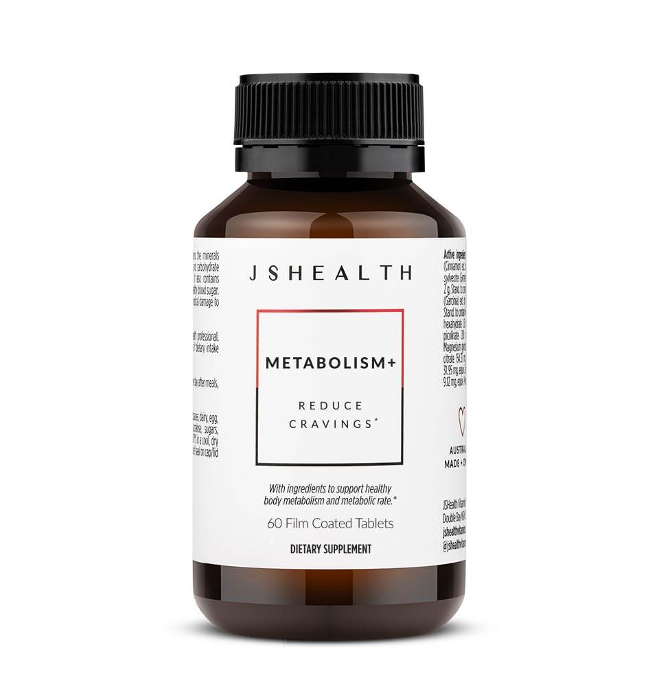 JSHealth Metabolism+ bottle front showcasing branding and energy support.