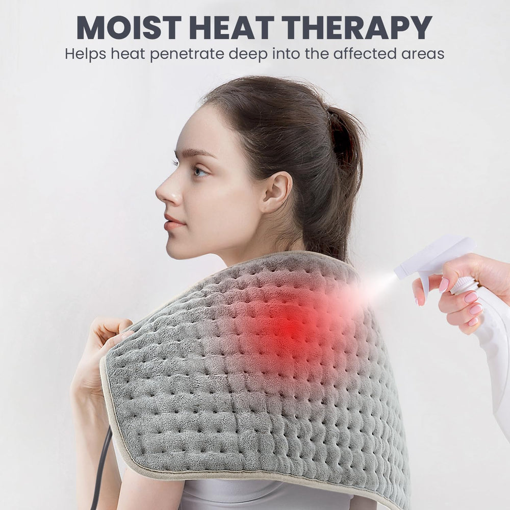 Jubeoyey heating pad moist heat function for deeper relief of tense muscles.
