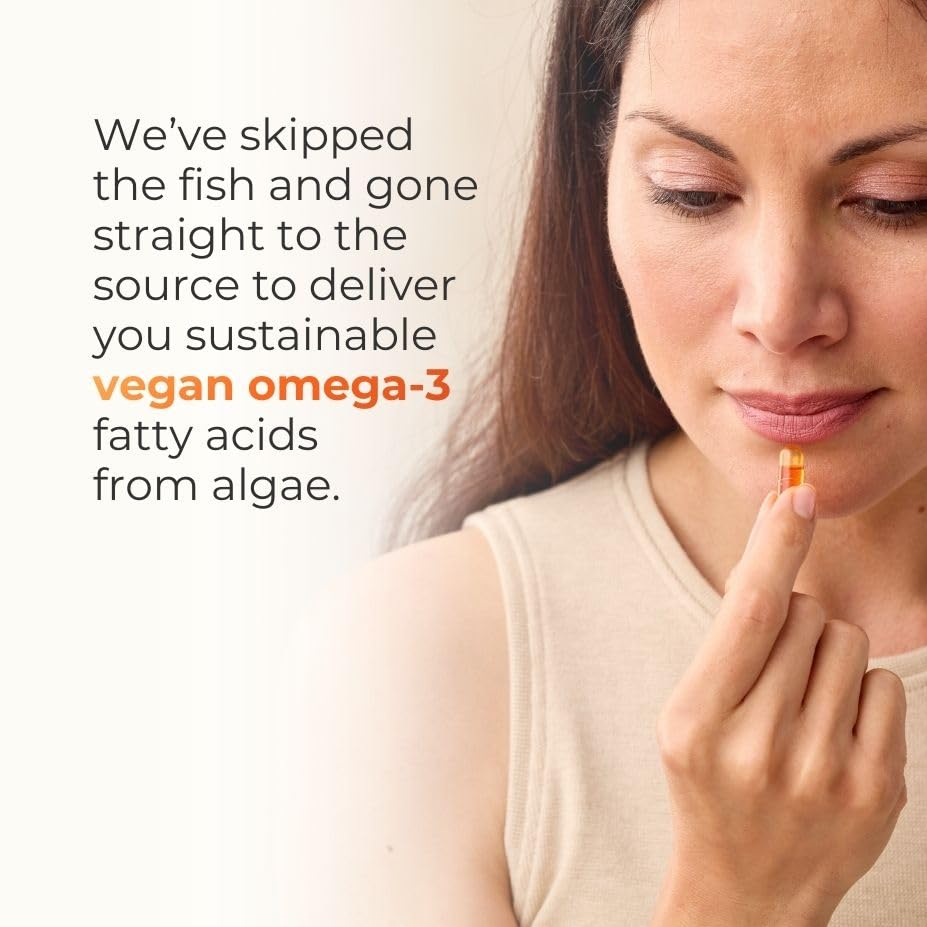 Juice Plus+ Omega Blend bottle label showing 60 servings for daily intake