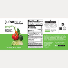 Juice Plus+ Vegetable Blend scoop pouring shot suggests convenient daily use