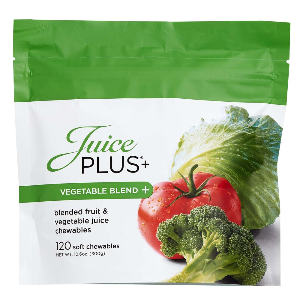 Juice Plus+ Vegetable Blend Soft Chews pack with 11 vegetables for daily nutrition