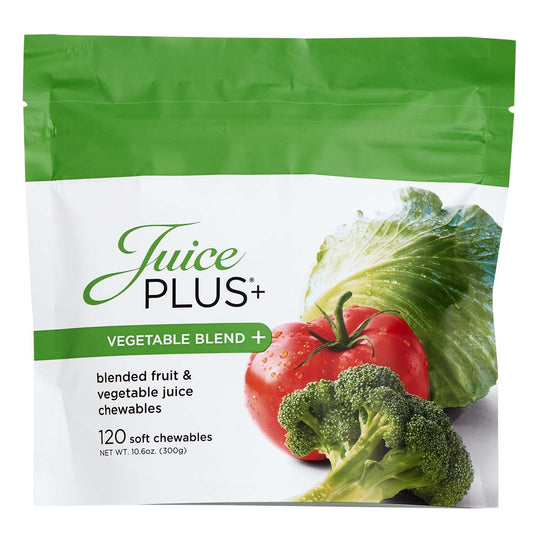 Juice Plus+ Vegetable Blend Soft Chews pack with 11 vegetables for daily nutrition