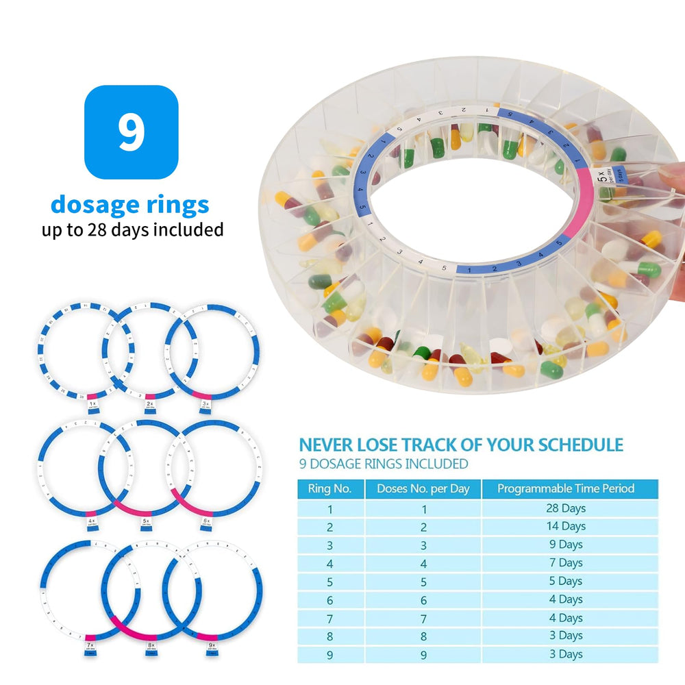 JULOS Large LCD display provides clear, easy-to-read pill schedules.