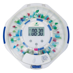 JULOS pill dispenser with lock for secure private medication storage