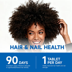 Julytiger Biotin and collagen tablets shown for daily hair, skin, and nails care