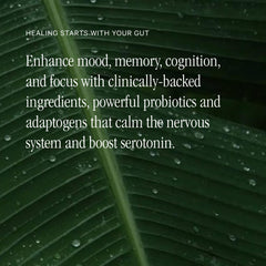 Juna Gut Therapy capsules closeup shows vegan, non-habit forming design.