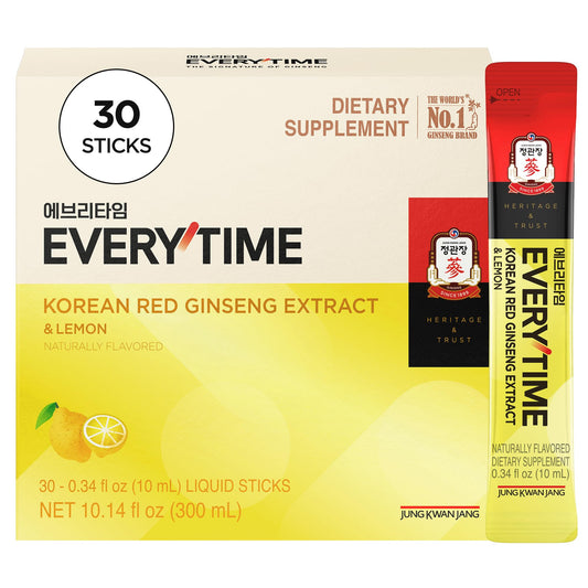 Jung Kwan Jang Everytime lemon stick close-up showing refreshed taste and ginseng