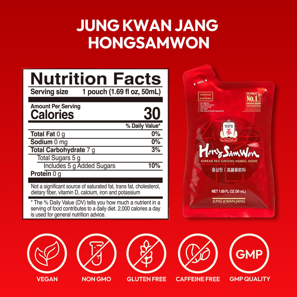 Eco-friendly packaging pouch display of HongSamWon tea