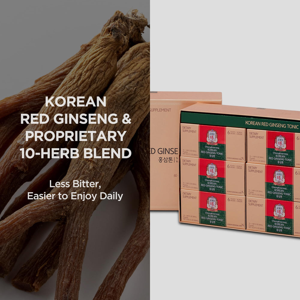 Jung Kwan Jang six-year ginseng visual emphasizing premium extract quality.
