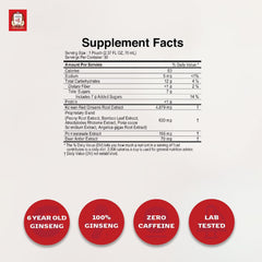 Jung Kwan Jang Women's Balance drink label close-up emphasizing ginseng ingredients