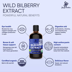 Jungle Powders Organic bilberries label emphasizes purity