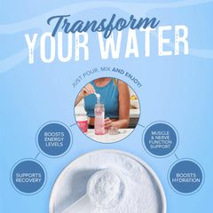 Prepared JUNP Berry Lemonade hydration drink in a glass
