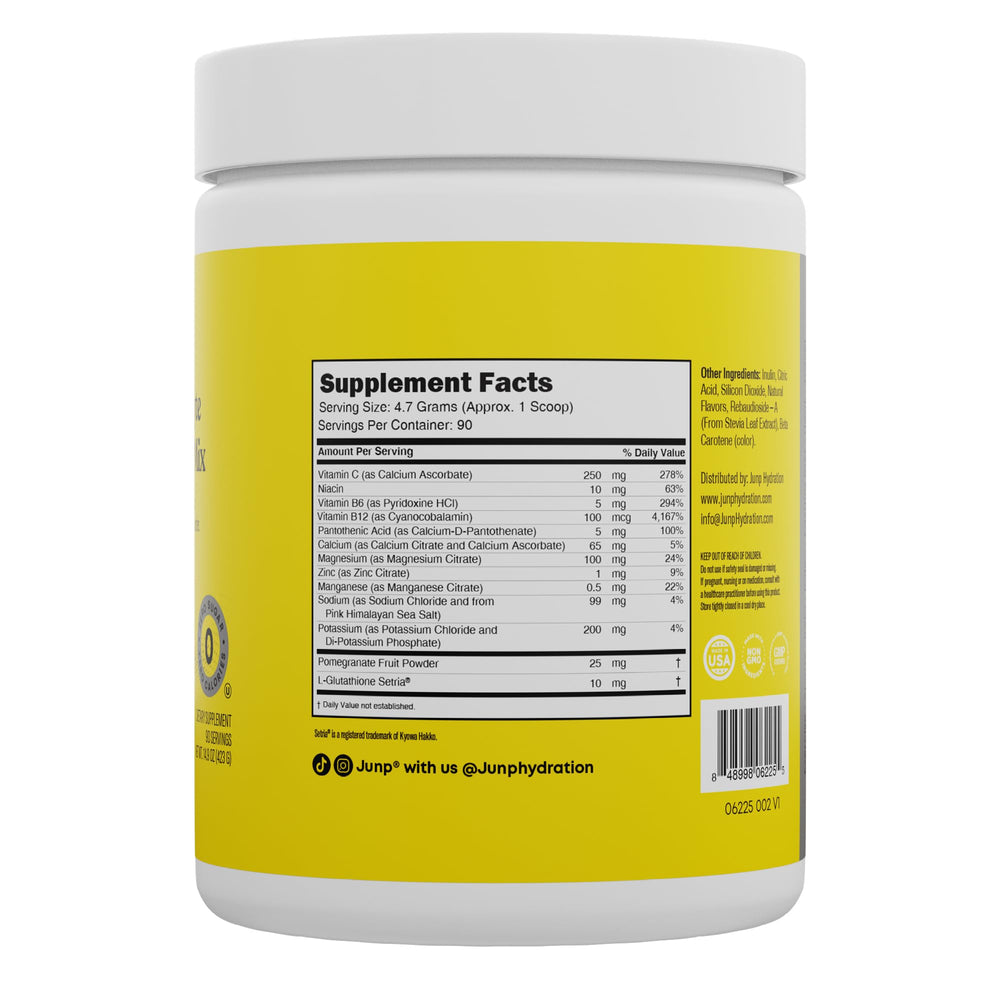 JUNP Lemonade electrolytes dissolving in water for refreshing post-workout hydration