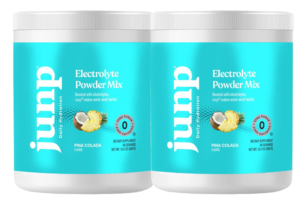 JUNP electrolytes pina colada tub ready for hydration on the go.