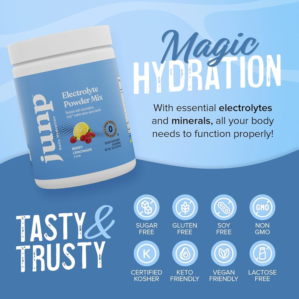 Keto-friendly JUNP powder suitable for vegan and gluten-free diets.
