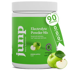 JUNP electrolytes powder tub front with zero sugar hydration for daily activity
