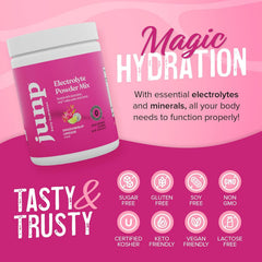 JUNP label highlights Kosher and Non-GMO attributes for clean ingredients.