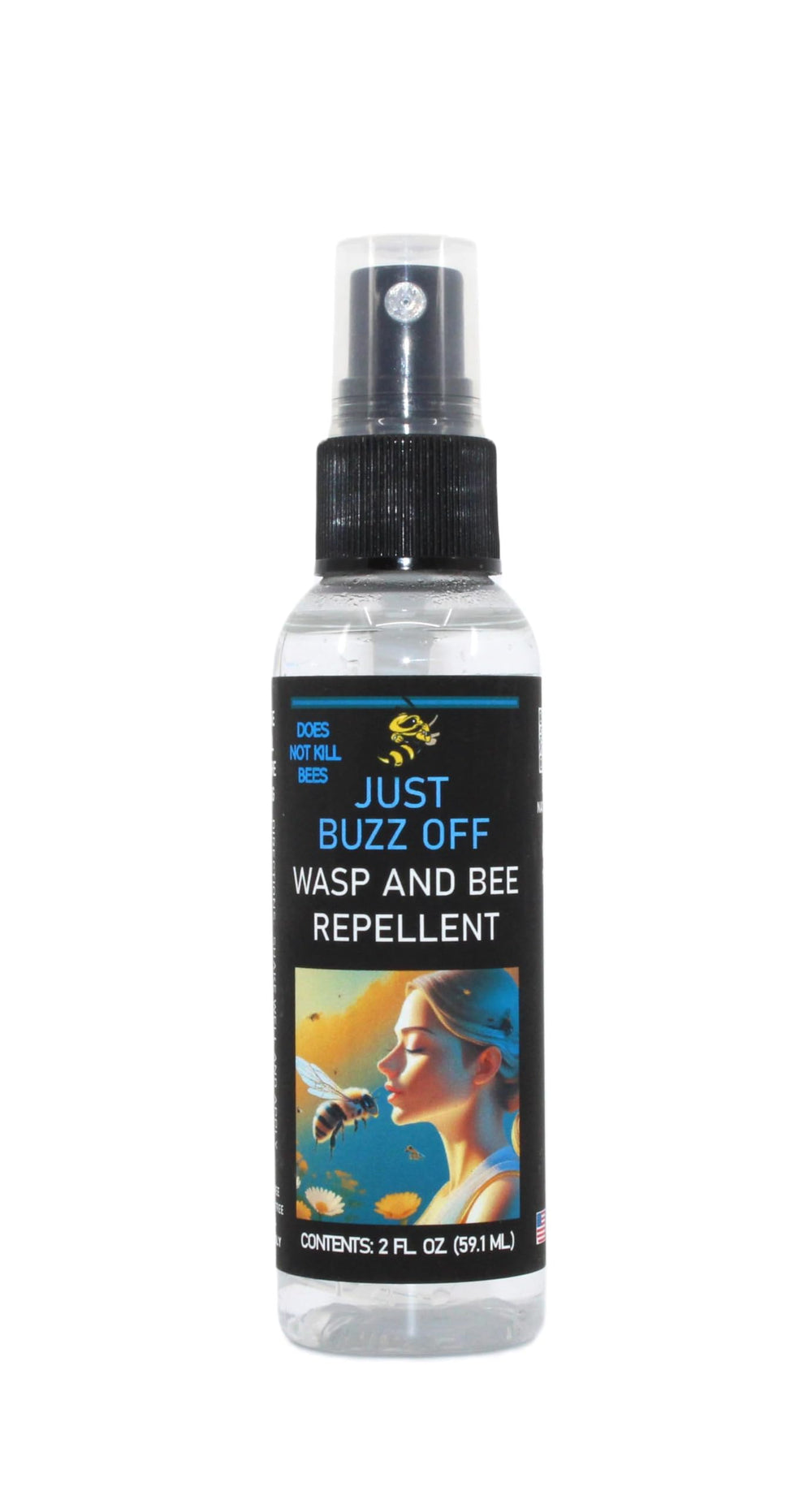 Just Buzz Off spray cap for easy application and quick coverage.