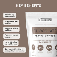 JUST INGREDIENTS chocolate protein powder bowl with oats for versatile breakfast options