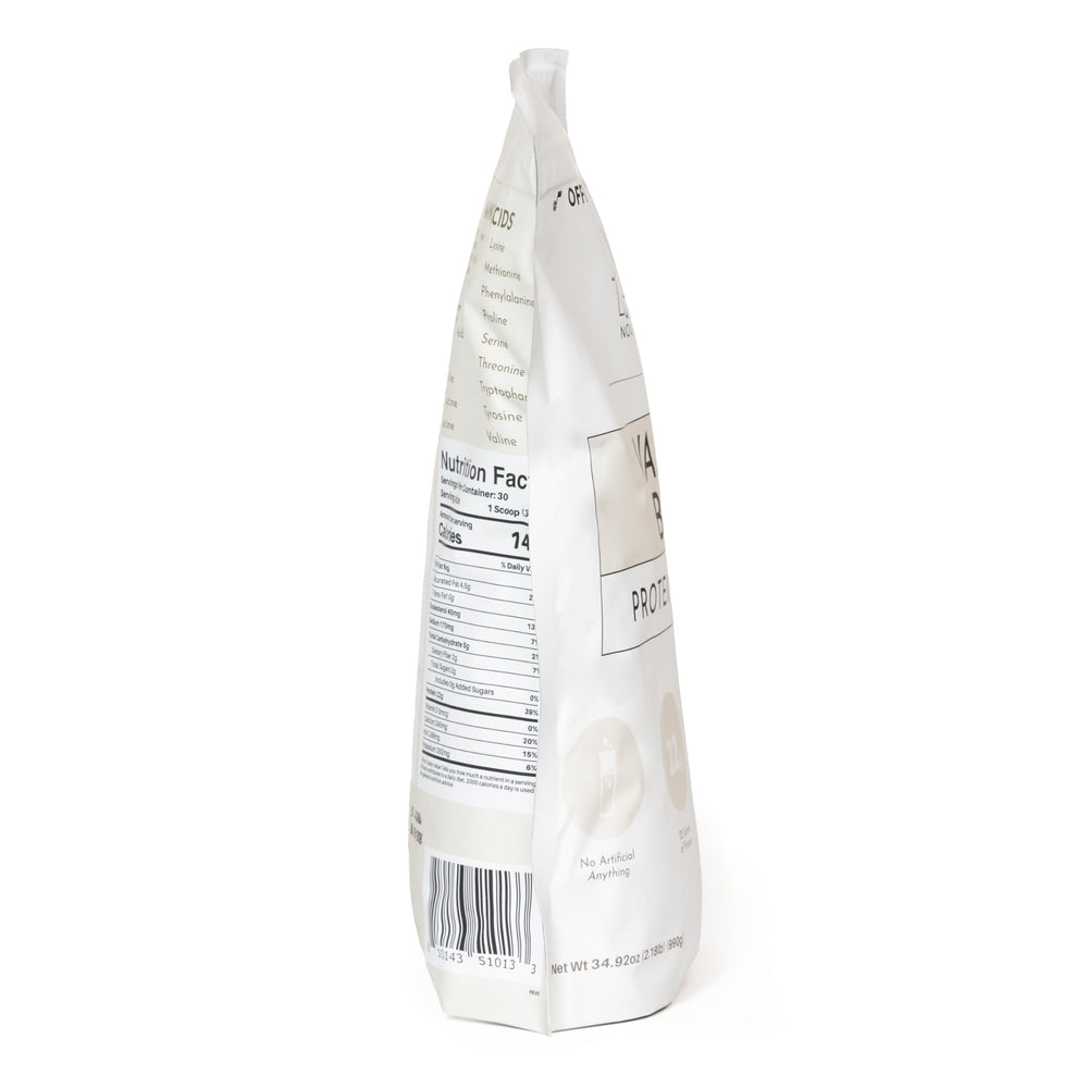 JUST INGREDIENTS Gluten-free and soy-free seal signals allergen-friendly protein.