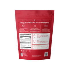 JUST INGREDIENTS Kids Probiotic Drink Mix stirred into water in a glass for on-the-go digestion support.
