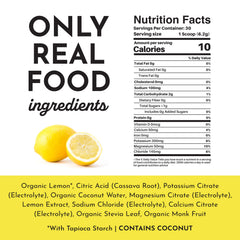 JUST INGREDIENTS Lemonade Electrolytes close-up with sea salt minerals.