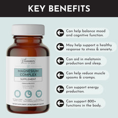 Just Ingredients Magnesium Complex capsules close-up emphasizing gentle digestion.