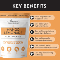 Boxed JUST INGREDIENTS Mango Lemonade packaging highlights clean ingredients
