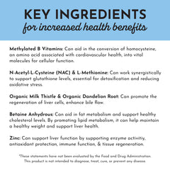 JUST INGREDIENTS Methylated B Complex ingredient panel highlights premium nutrients.