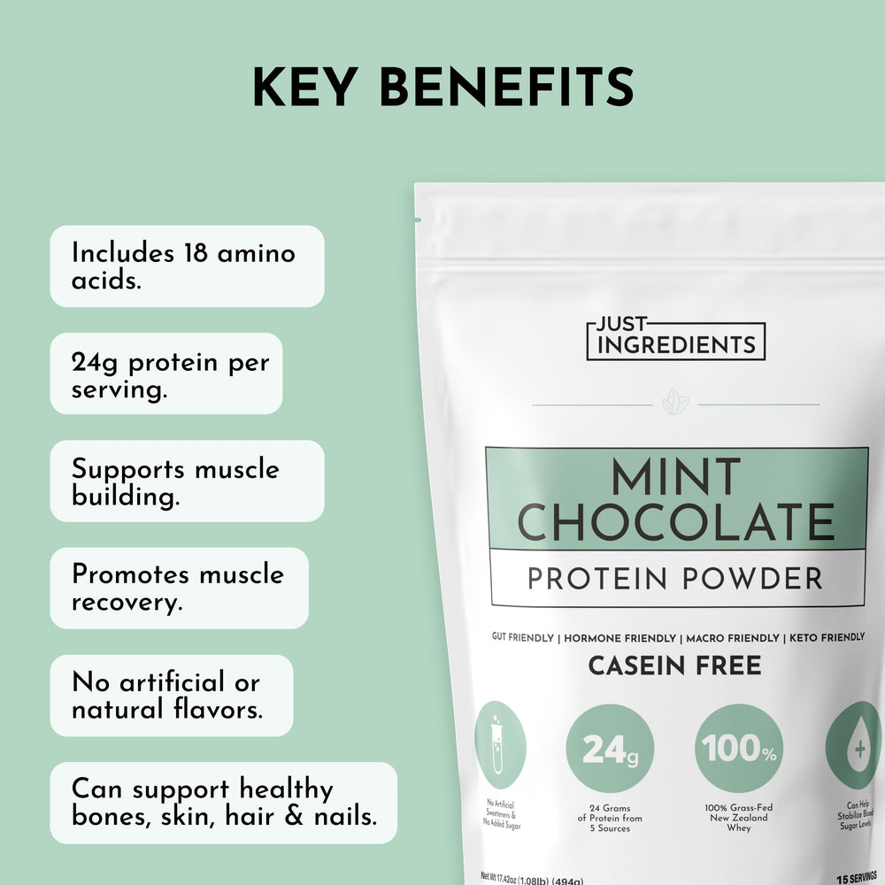Just Ingredients Mint Chocolate Protein Shake with creamy, smooth texture