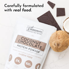 JUST INGREDIENTS Plant proteins and collagen peptides close-up.