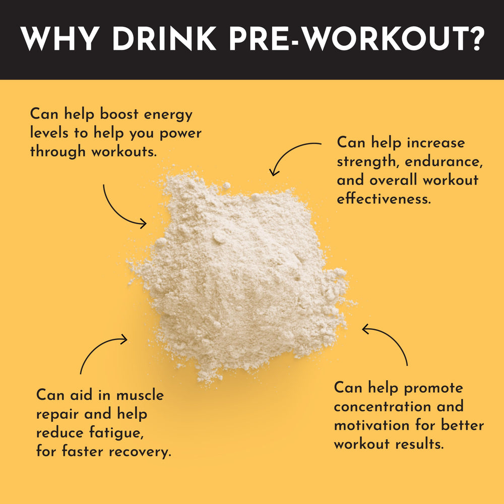Just Ingredients Pre-Workout maca and ginseng visuals suggesting balanced energy.