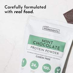 JUST INGREDIENTS Real cocoa texture and mint aroma close-up.