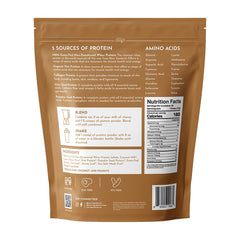 Just Ingredients protein powder label highlighting 22 g protein per serving.