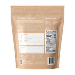 JUST INGREDIENTS Snickerdoodle Protein Powder tub highlights grass-fed whey and plant proteins for balanced nutrition