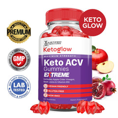 Justified Ketoglow Gummies jar closeup—premium texture and flavor in a vegan vitamin blend.